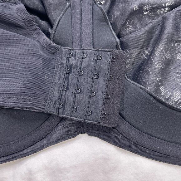 Elila Isabella Stretch Lace Bra Women's Size 46J Black Full Coverage Underwire - Picture 12 of 15